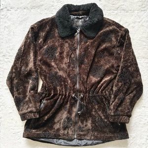 Tsunami brown faux fur full zip jacket, size large